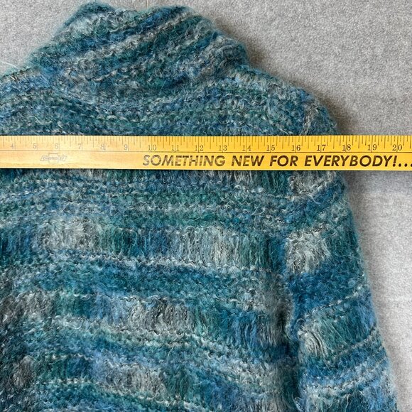 Vintage Bernat Klein Handmade Mohair Wool Teal Blue Green Sweater Med Scotland - Picture 10 of 11